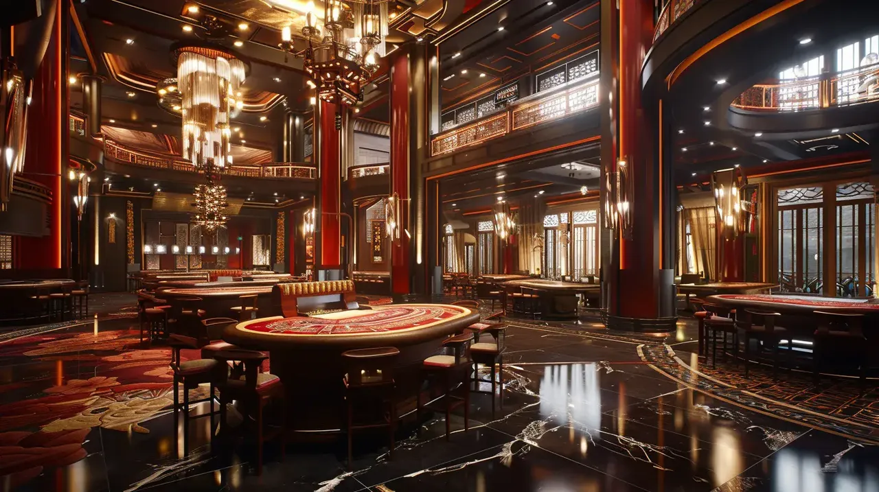 Sala de casino online con tragaperras y mesas de juego